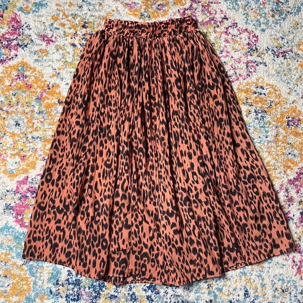 handmade leopard 🐆 printed maxi skirt coral pink